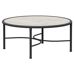 Emeline Albarium Dekton Black Iron Round Outdoor Coffee Table