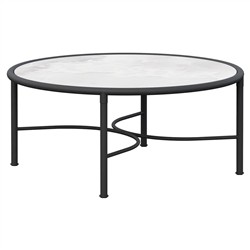 Emeline Helena Dekton Black Iron Round Outdoor Coffee Table