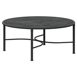 Emeline Micron Dekton Black Iron Round Outdoor Coffee Table