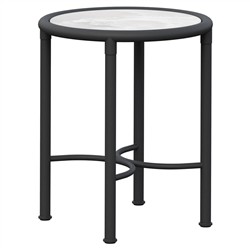 Emeline Helena Dekton Black Iron Outdoor Round Side Table