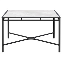 Emeline Helena Dekton Black Iron Square Outdoor Dining Table - 48&quot;