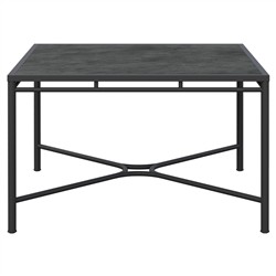 Emeline Micron Dekton Black Iron Square Outdoor Dining Table - 48&quot;