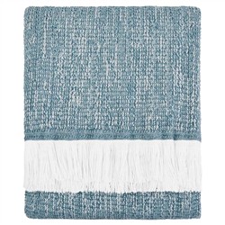 Haleigh Blue Crosshatch Textured Indoor / Outdoor Throw Blanket