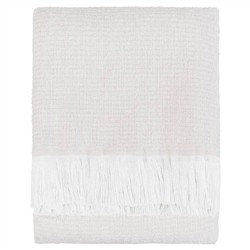 Haleigh White Sunbrella Crosshatch Textured Indoor / Outdoor Throw Blanket