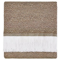 Wells Brown Herringbone Textured Indoor / Outdoor Throw Blanket