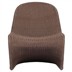 Ivanna Coastal Beach Dark Brown Woven Wicker Outdoor Lounge Chair