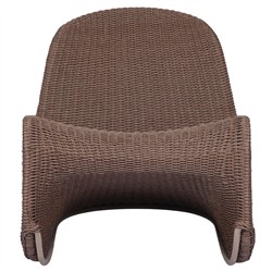 Ivanna Coastal Beach Dark Brown Woven Wicker Outdoor Rocking Chair