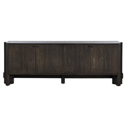 Olson Rustic Lodge Dark Brown Oak Wood Sideboard