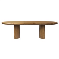 Paris Rustic Lodge Brown Acacia Oval Extendable Dining Table - 84-104"