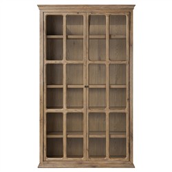 Dawson Updated Traditional Brown Oak Display Cabinet