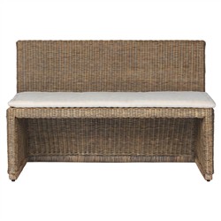 Senna Broadway Dune Linen Woven Dining Bench - 49&quot;