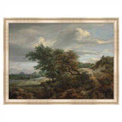 Kaiden Updated Traditional Green Landscape Silver Leaf Frame Painting 2 - 20x26