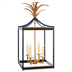 Magnus Modern Classic Gloss Brass Candelabra Lantern