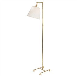 Pandora French Country White Shade Gold Steel Floor Lamp