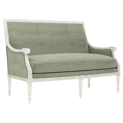Juliette Lustre Verde Velvet Vintage White Settee