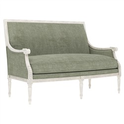Juliette Willow Green Velvet Vintage White Settee