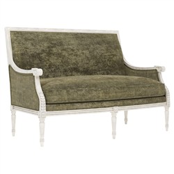 Juliette Fern Velvet Vintage White Settee