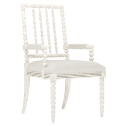 Sabinna Fog Performance Vintage White Dining Arm Chair