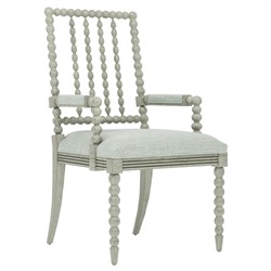 Sabinna Spring Blue Textured Weave Provence Sage Dining Arm Chair