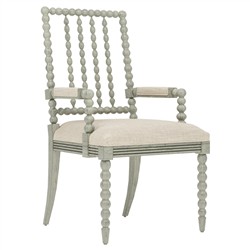 Sabinna Pebble Shore Textured Weave Provence Sage Dining Arm Chair