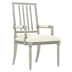 Sabinna Heathered Ivory Crypton Provence Sage Dining Arm Chair