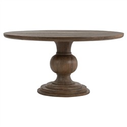 Beatrix Updated Traditional Brown Mango Wood Round Dining Table - 60&quot;