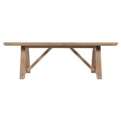 Vince Coastal Beach Brown Wood Extendable Rectangular Dining Table - 92-132"