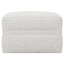 Romilly Heathered Ivory Performance Ottoman - Upholstered to Floor