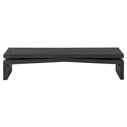 Rayan Rustic Lodge Black Reclaimed Wood Coffee Table