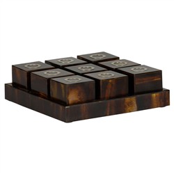Theron Traditional Tortoise Shell Resin Tic Tac Toe Set