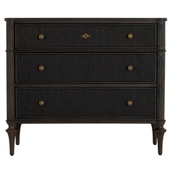 Andrea French Country Dark Brown Oak Wood Chest