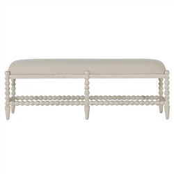 Jennifer Updated Traditional Cream Bobbin Bedroom Bench