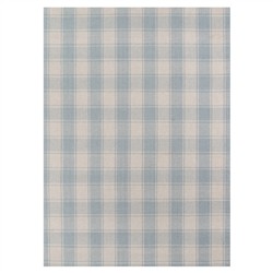 Vianna Updated Traditional Light Blue Wool Plaid Patterned Rug - 3'6"x5'6"