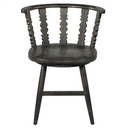 Fable Updated Traditional Worn Black Oak Windsor Dining Chair