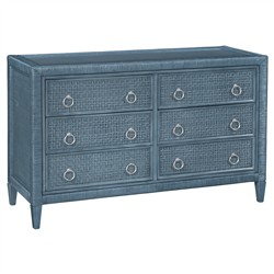 Kalea Coastal Beach Brown Woven Rattan 9 Drawer Dresser | Kathy