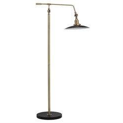Travis Modern Antique Brass Swing Arm Floor Lamp