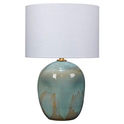 Tessa Coastal Blue Glazed Ceramic Table Lamp