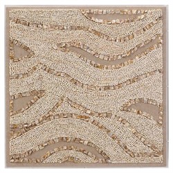 Alease Coastal Beach Off White Shell Wave Wall Art