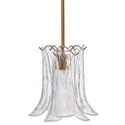 Isolde Updated Traditional Clear Glass Petal Pendant
