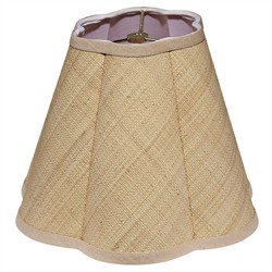 Rue Coastal Natural Woven Raffia Scalloped Lamp Shade