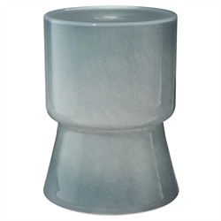 Claudia Coastal Beach Blue Glass Outdoor Garden Stool