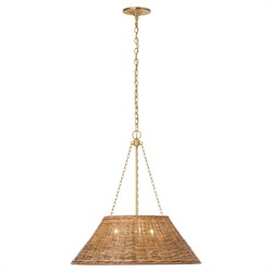 Visual Comfort Corinne Traditional Natural Woven Wicker Hanging