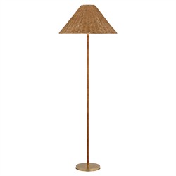 Visual Comfort Wimberley Updated Traditional Natural Wicker Wrapped Floor Lamp