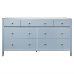 Worlds Away Carnegie Modern Classic Light Blue Textured Linen Double Dresser