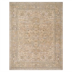 Atlee Updated Traditional Beige Wool Oushak Patterned Rug - 6&#39;5&quot;x8&#39;10&quot;