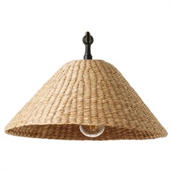 Camilla Coastal Seagrass Shade Black Iron Swing Arm Sconce