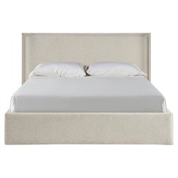 Diana Modern Classic Cream Boucle White Oak Storage Wing Bed - Queen