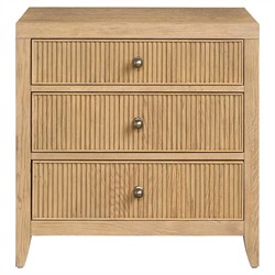 Isabella Modern Classic Fluted Brown Oak Nightstand