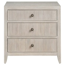 Isabella Modern Classic Fluted White Oak Nightstand