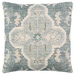 Audrey French Country Teal Floral Down Throw Pillow - 18x18